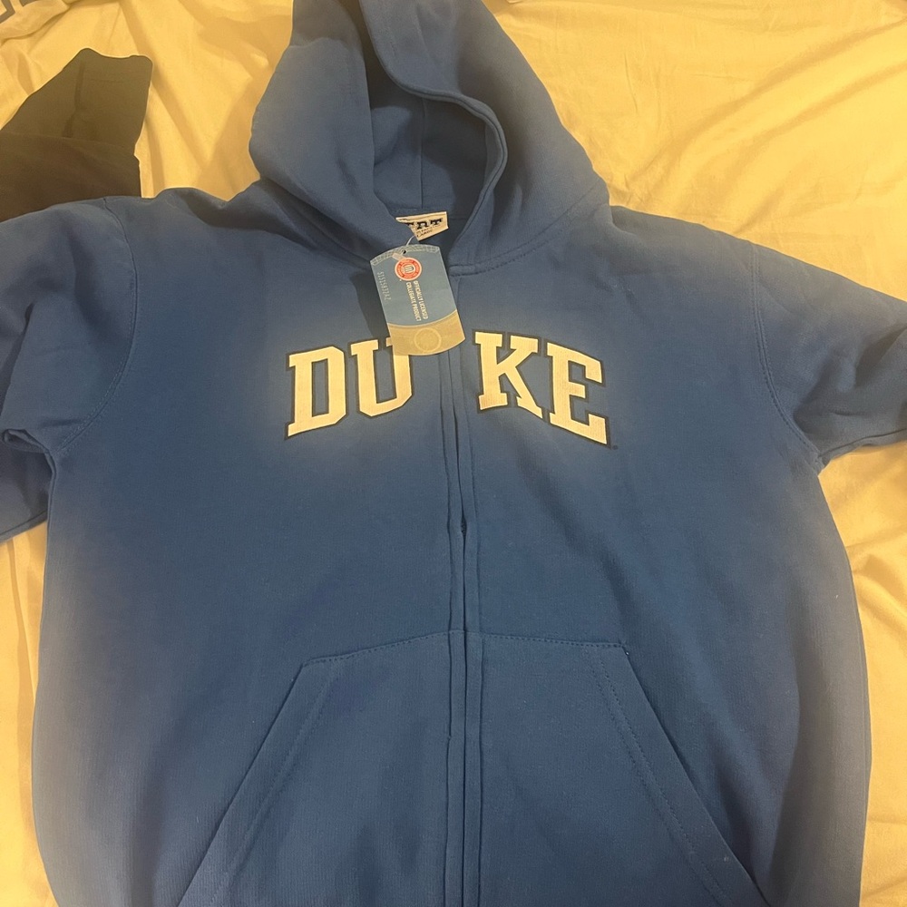 Duke  zip up hoodie NWT blue and white youth XL